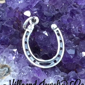 Horseshoe Charm, Realistic Horseshoe Charm, Sterling Silver Horseshoe Pendant, Small Horseshoe Charm, Small