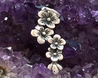 Cherry Blossom Charm, Cherry Blossom Cluster Charm, Flower Charm, Sterling Silver Charm, Flower Pendant