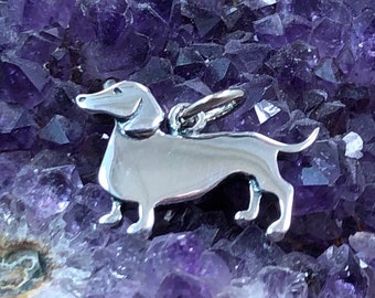 Sterling Silver Dachshund Charm, Dog Charm, Dachshund Charm, Weiner Dog Charm, Wiener Dog Charm, Animal Lover, Animal Charm
