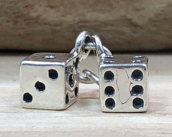 Dice Charm, Roll The Dice Charm, Poker Charm, Gambling Charm, Gamble Charm, Las Vegas Charm, Casino Charm, Sterling Silver