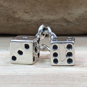 Dice Charm, Roll The Dice Charm, Poker Charm, Gambling Charm, Gamble Charm, Las Vegas Charm, Casino Charm, Sterling Silver