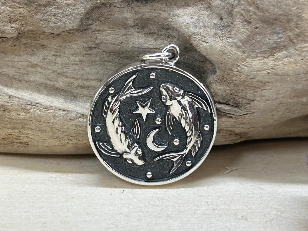 Pisces Charm, Zodiac Charm, Astrology Charm, Sterling Silver Pisces ...