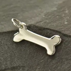 Dog Bone Charm, Dog Bone Pendant, Dog Bone, Dog Lover, Sterling Silver Dog Bone, Sterling Silver Charm, PS0119