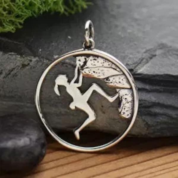 Rock Climbing Charm, Rock Climbing Girl Charm, Athlete Charm, Outdoors Charm, Sterling Silver