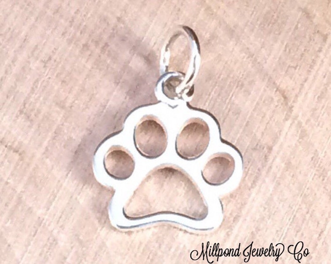 Paw Print Charm, Paw Print Pendant, Paw Print Cut Out Charm, Animal Lover Charm, Dog Lover ...