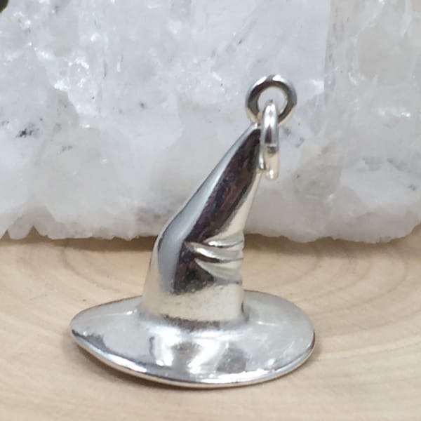 Witch Hat Charm, Witch Hat Pendant, Witch Hat, Sterling Silver Charm, Sterling Silver Pendant, PS3172