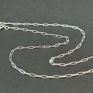 Sterling Silver 20 inch Tiny Paperclip Chain, Necklace Chains, Paperclip Chain,  Replacement Chains, Sterling Silver 20 Inch Chain