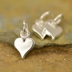 Tiny Heart Charm, Heart Cut Out Charm, Heart Charm, Sterling Silver Heart Charm, Heart Charm, 1 Piece, PS01166