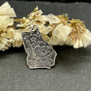Georgia Charm, Atlanta Pendant, Sterling Silver Atlanta Charm, Sterling Silver Charm
