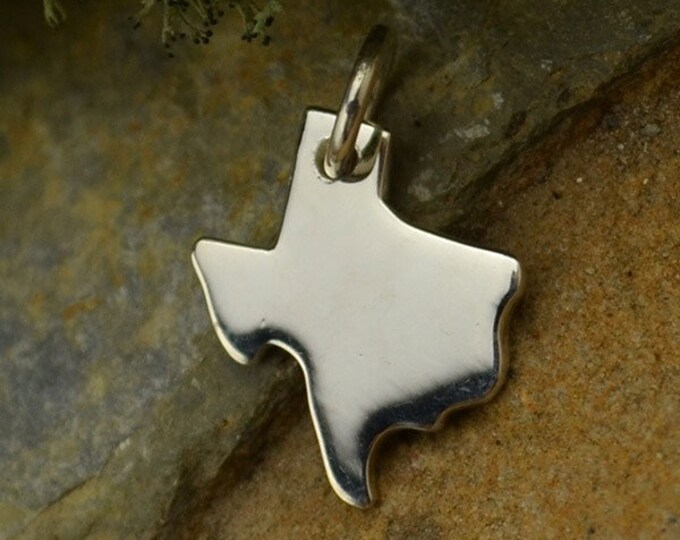 Texas Charm, Texas Pendant, Texas Stamping Blank, Sterling Silver Texas