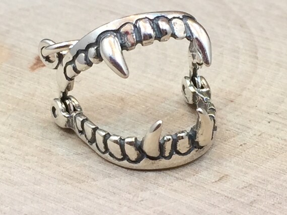 Teeth and Fangs Charm Antiqued Sterling Silver Teeth and Fangs Charm Antiqued Sterling Silver