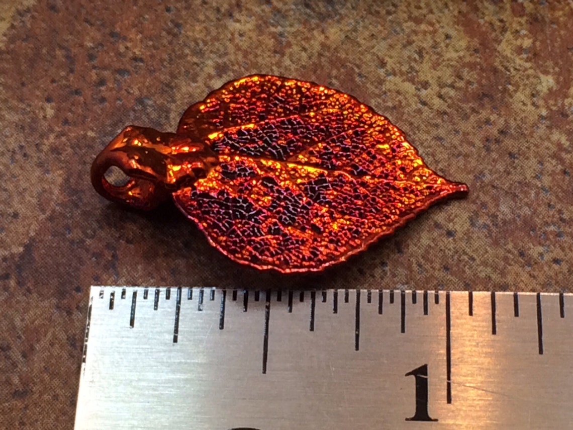 Aspen Leaf Pendant Copper Dipped Aspen Leaf Pendant Copper Etsy
