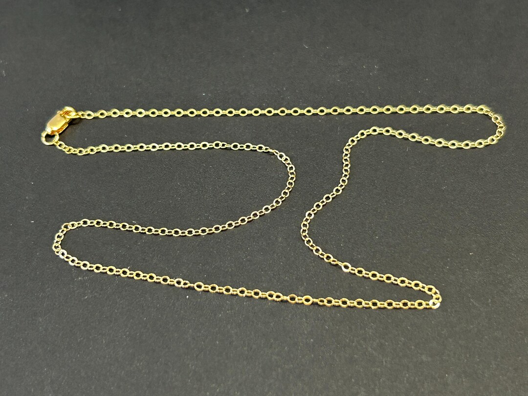 Gold-filled 16 Inch 1.5mm Flat Cable Chain With Lobster Clasp, Necklace ...
