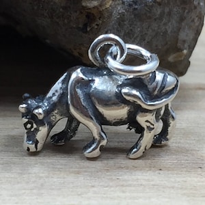 Cow Charm, Cow Pendant, Sterling Silver Cow Charm, Farm Charm, Farm Animals, Sterling Silver