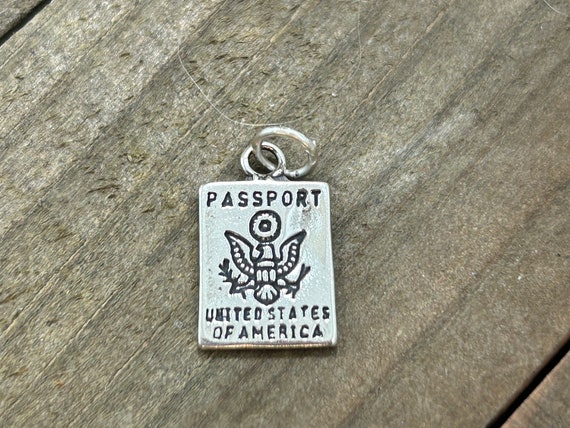 USA Passport Charm Sterling Silver Travel USA Passport Charm Sterling Silver Travel