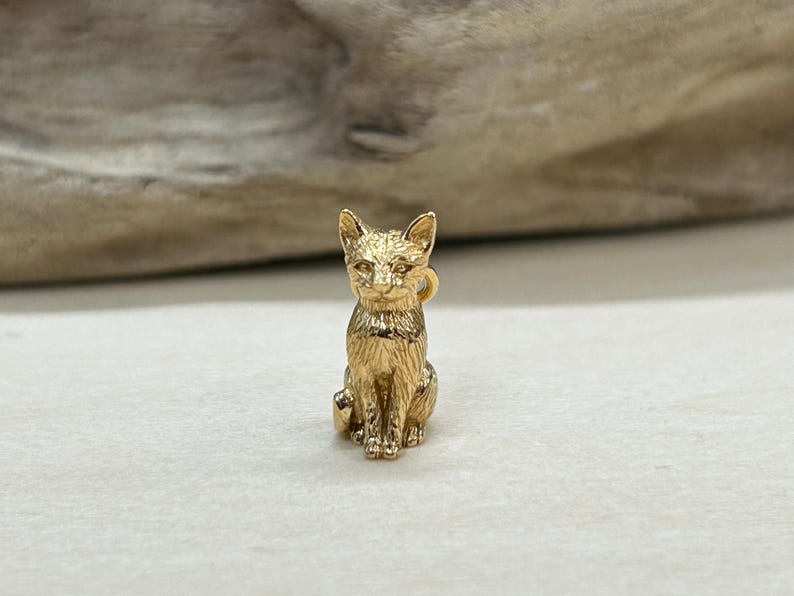 Bronze 3D Cat Pendant, Cat Charm, Kitten Charm, Kitty Charm, Cat Charm, Bronze Cat Charm, Animal Lover Charm, Animal Charm image 2