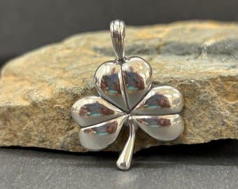 Sterling Silver Shamrock Charm, Sterling Silver Clover Charm, Clover Pendant, Sterling Silver Pendant, Sterling Silver Charm