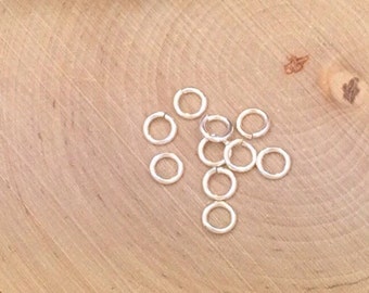 Anillos de salto duros, anillos de bloqueo, anillos de salto, anillos de salto de plata de ley, 5,8 mm, 10 piezas