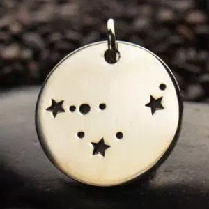Zodiac Charm, Capricorn Charm, Zodiac Constellation Charm, Sterling Silver, Necklace Charm, Necklace Pendant, PS01498