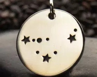 Zodiac Charm, Capricorn Charm, Zodiac Constellation Charm, Sterling Silver, Necklace Charm, Necklace Pendant, PS01498