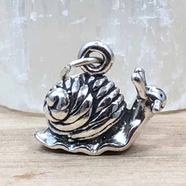 Snail Charm, Sterling Silver Snail Charm, Snail Pendant, Sterling Silver Charms, .925 Sterling Silver Charms, Nature Charm, Jewelry Supplies