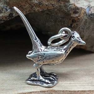Roadrunner Charm, Roadrunner Pendant, Bird Charm, Bird Pendant, Sterling Silver Bird Charm, Small Bird Charm