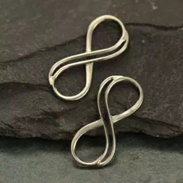 Infinity Charm, Infinity Link, Double Infinity Link, Infinity Connector, Infinity Pendant, Eternity Link, Sterling Silver, PS0109