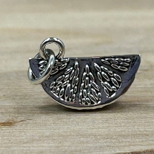 Sterling Silver Orange Slice Charm, Orange Charm, Orange Slice Pendant, Sterling Silver Charm, Sterling Silver Pendant, Fruit Charm
