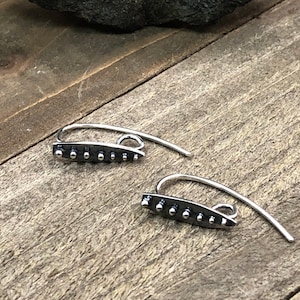 Ear Wires, Sterling Silver Ear Wires, Sterling Silver Teardrop Earwires with Granulation, Earring Components, Jewelry Findings, 1 Pair