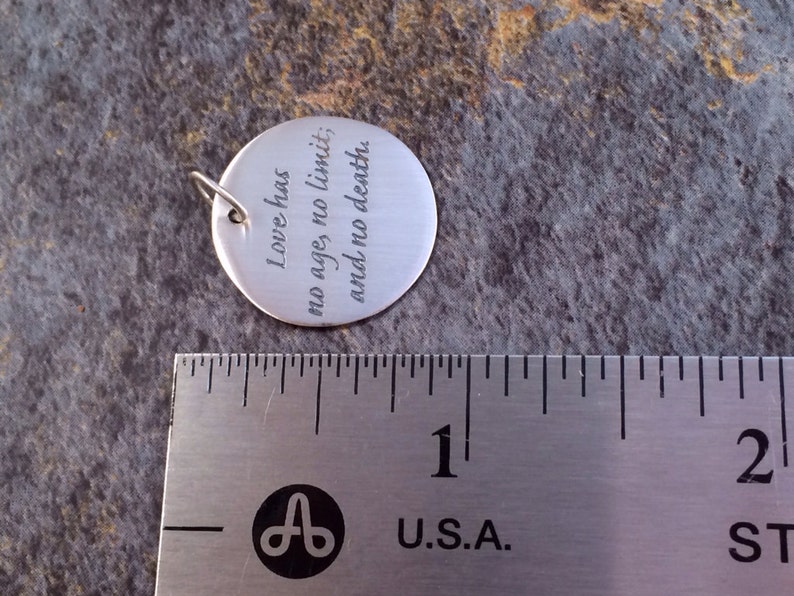 Silver Charm Love Has No Age Charm Quote Charm Sterling Silver Charm Words Charm