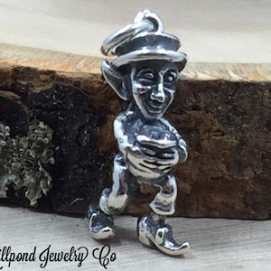 Leprechaun Charm, Irish Charm, Luck of the Irish Charm, Lucky Charm, Sterling Silver Charm, PS3174