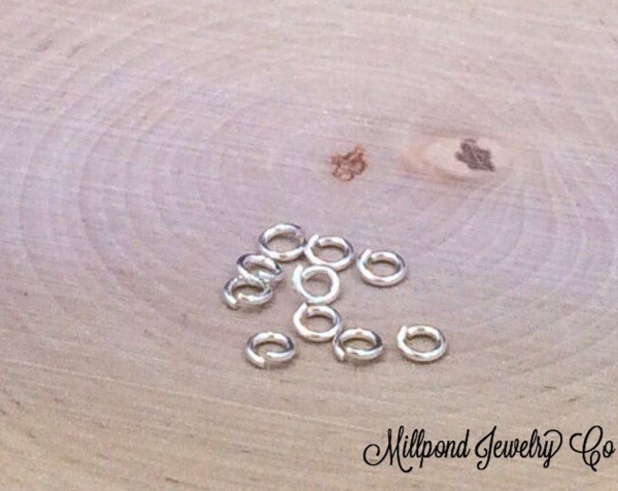 Hard Snap Jump Rings, Locking Jump Rings, Jump Rings, Sterling Silver Jump Rings, 4mm, 20 Pieces