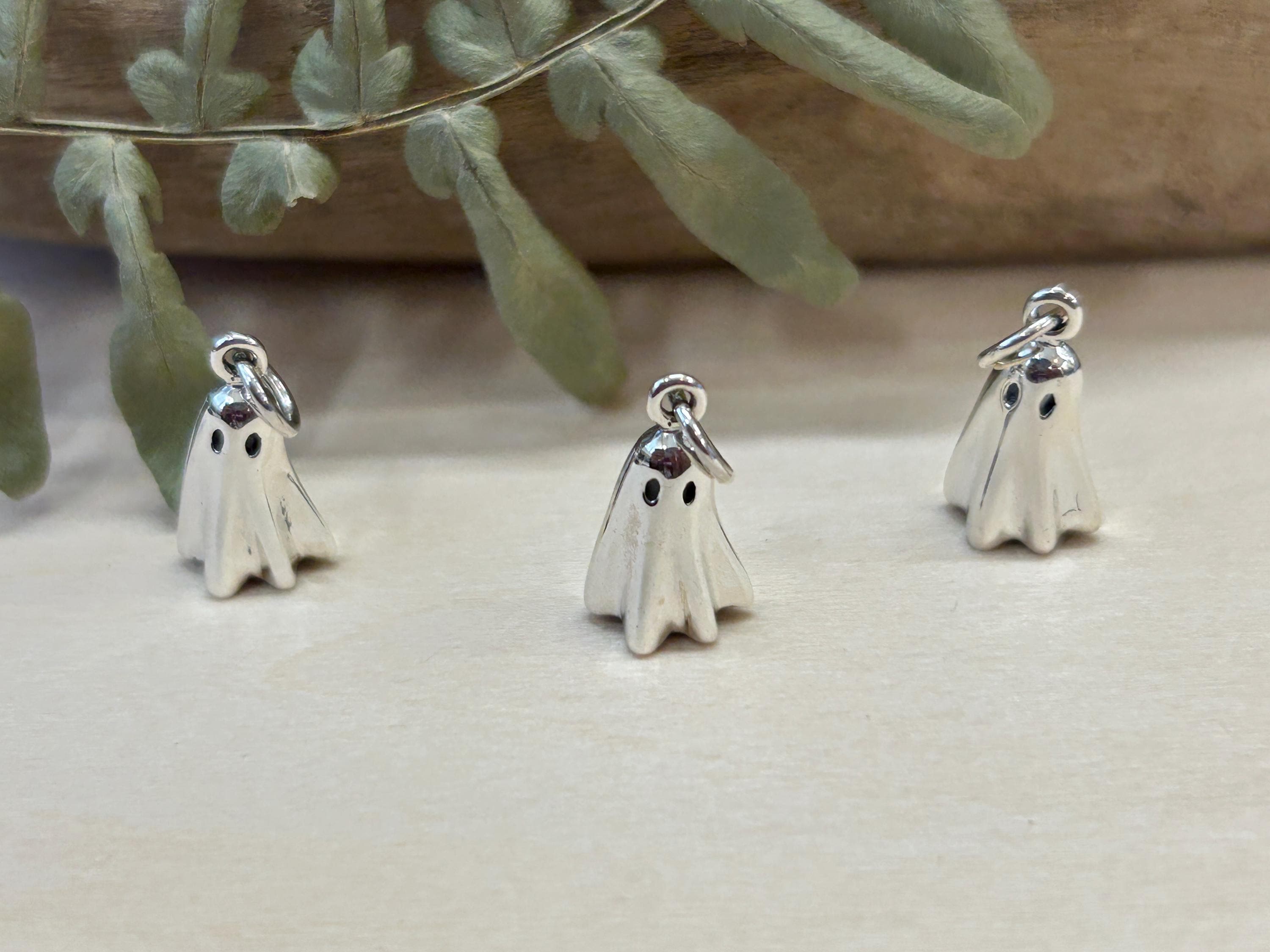 Sterling Silver Ghost Charm, Ghost Pendant, Sheet Ghost Charm, Sterling Silver Charm, Sterling Silver Pendant, 3D Charm