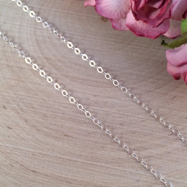 Necklace Chains, Replacement Chains, Sterling Silver Chains, Cable Chain, Delicate Chain, Sterling Silver, 20 Inch Chain