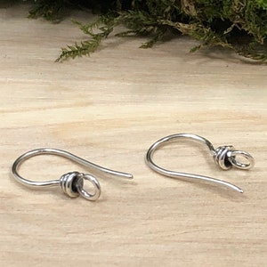 Ear Wires, Sterling Silver Ear Wires, Earwires, Earring Components, Earrings Parts, Jewelry Findings, 1 Pair