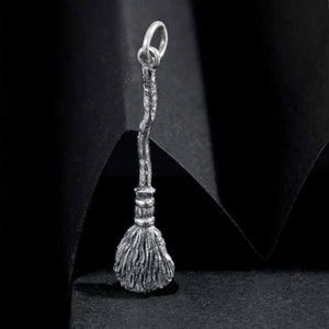 Sterling Silver Witch's Broom Charm, Broomstick Charm, Broom Charm, Witch Charm, Halloween Charm, Sterling Silver Charm