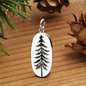 Silver Charm, Pine Tree Charm, Sterling Silver Charm, Forest Charm, Outdoorsman, Outdoors Charm, Nature Charm, Sterling Silver