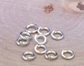 Hard Snap Jump Rings, Locking Jump Rings, Jump Rings, Sterling Silver Jump Rings, 4mm, 10 Pieces