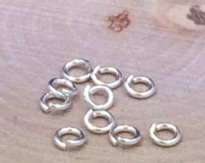 Hard Snap Jump Rings, Locking Jump Rings, Jump Rings, Sterling Silver Jump Rings, 4mm, 10 Pieces