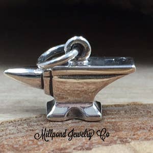 Anvil Charm, Anvil Pendant, Handyman Charm, Tool Charm, Tool Man Charm, Home Improvement, Sterling Silver, PS01696