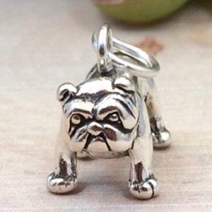 Bull Dog Charm, Bulldog Charm, Bull Dog Pendant, Bull Dog Lover, Dog Lover, Sterling Silver Charm, Sterling Silver Pendant