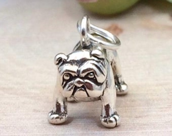 Bull Dog Charm, Bulldog Charm, Bull Dog Pendant, Bull Dog Lover, Dog Lover, Sterling Silver Charm, Sterling Silver Pendant