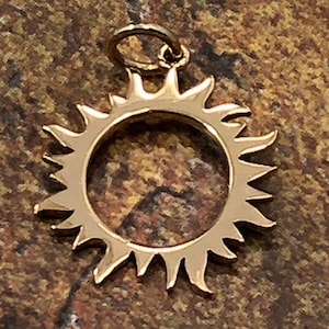 Eclipse Charm, Natural Bronze Charm, Sun Charm, Bronze Eclipse Charm, Bronze Sun Charm, Total Eclipse Charm