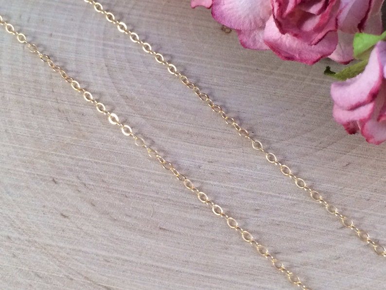 Necklace Chain Replacement Chain Gold Filled Chain Flat Etsy