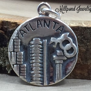 Atlanta Charm, Georgia Charm, Atlanta Pendant, Sterling Silver Atlanta Charm, Sterling Silver Charm, PS3198