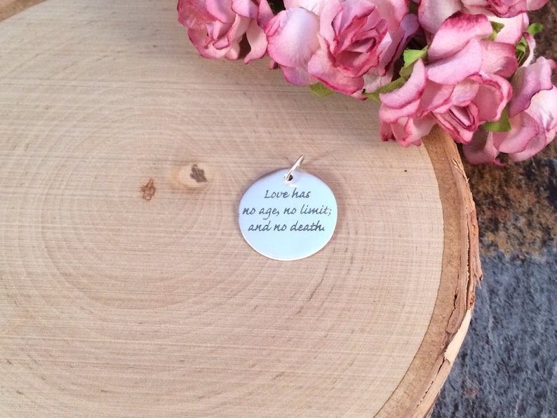 Silver Charm Love Has No Age Charm Quote Charm Sterling Silver Charm Words Charm