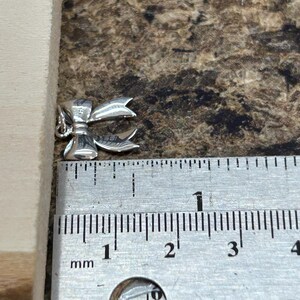 Sterling Silver Dimensional Bow Charm, Ribbon Charm, Bow Charm, Tiny Bow Charm, Sterling Silver Bow Charm image 4