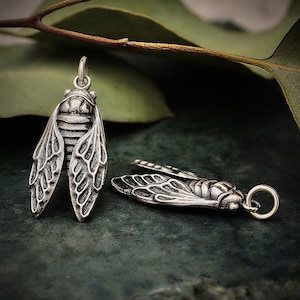 Sterling Silver Cicada Charm, Cicada Charm, Cicada Pendant, Sterling Silver Charms, Sterling Silver Pendants