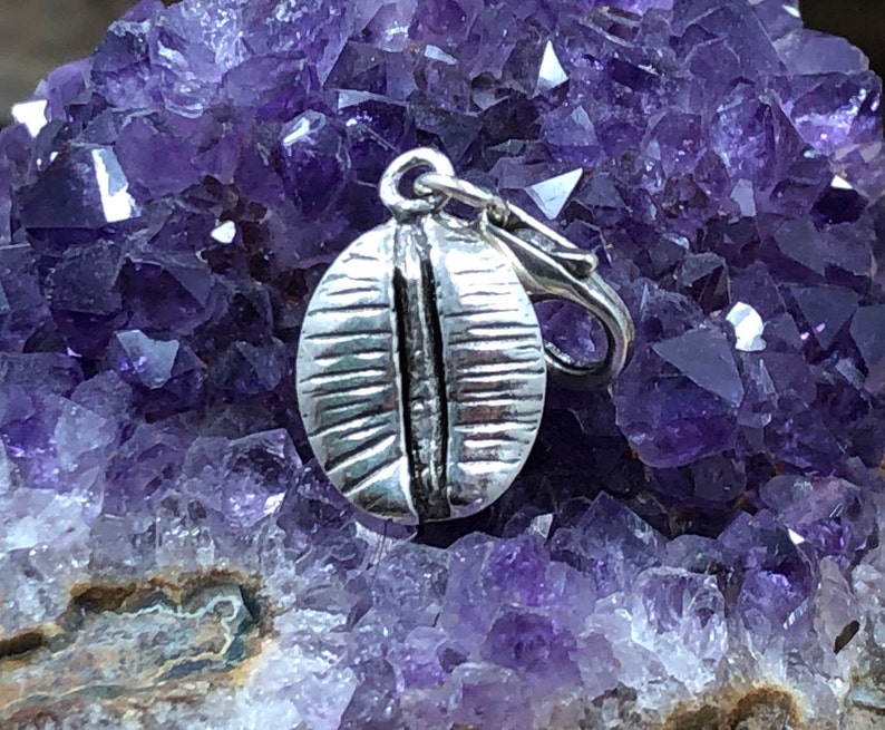 Coffee Drinker Charm Coffee Bean Charm Bean Charm Coffee Charm Small Sterling Silver Charm Coffee Lover Charm