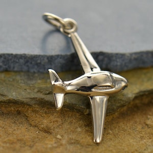 Airplane Charm, Vintage Airplane Charm, Airplane Charm, Travel, Aviation Charm, Sterling Silver Charm, PS01294